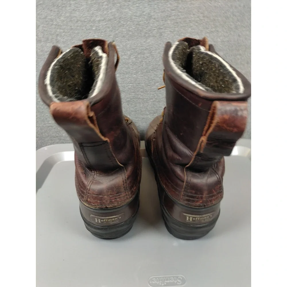 Hoffman Mens Boots 10 Brown Leather Lineman Climbing Felt Liner USA Made‎ Work